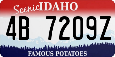 ID license plate 4B7209Z