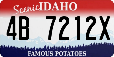 ID license plate 4B7212X
