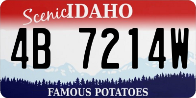ID license plate 4B7214W
