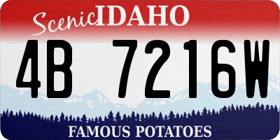 ID license plate 4B7216W