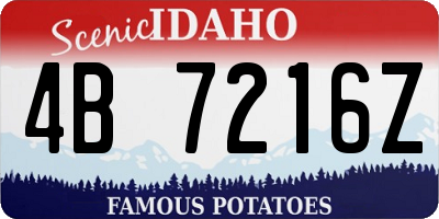 ID license plate 4B7216Z