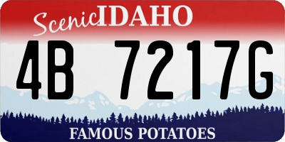 ID license plate 4B7217G