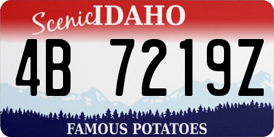 ID license plate 4B7219Z
