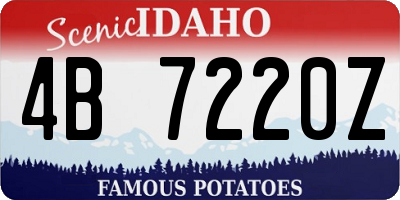 ID license plate 4B7220Z