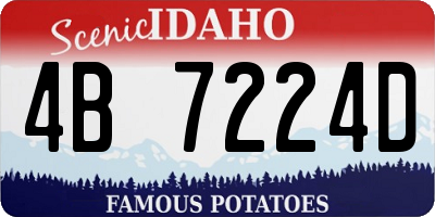 ID license plate 4B7224D