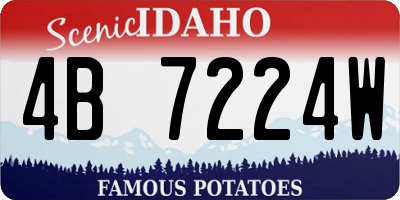 ID license plate 4B7224W