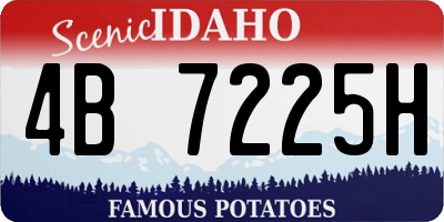 ID license plate 4B7225H