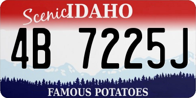 ID license plate 4B7225J