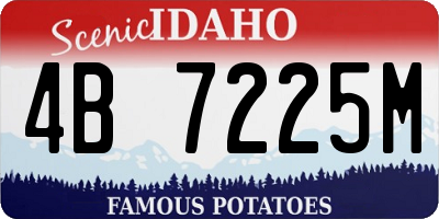 ID license plate 4B7225M