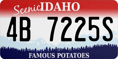 ID license plate 4B7225S