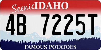 ID license plate 4B7225T