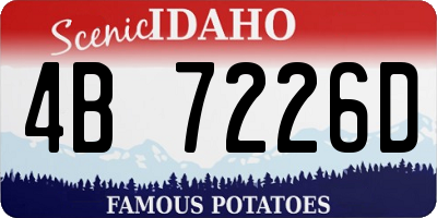 ID license plate 4B7226D
