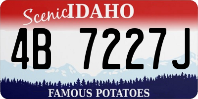 ID license plate 4B7227J