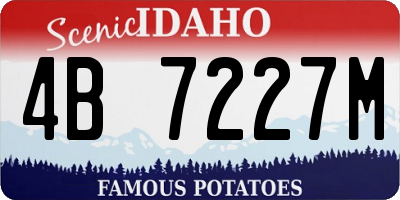 ID license plate 4B7227M