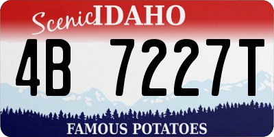 ID license plate 4B7227T