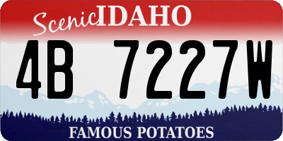 ID license plate 4B7227W
