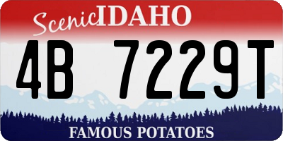 ID license plate 4B7229T