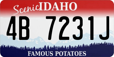ID license plate 4B7231J