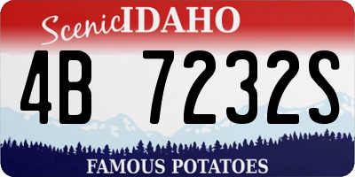ID license plate 4B7232S