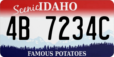 ID license plate 4B7234C