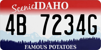 ID license plate 4B7234G
