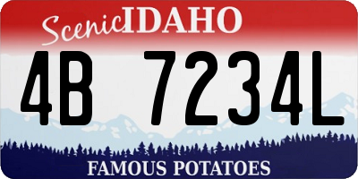 ID license plate 4B7234L