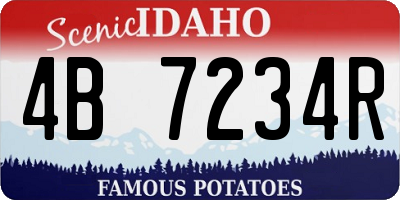 ID license plate 4B7234R