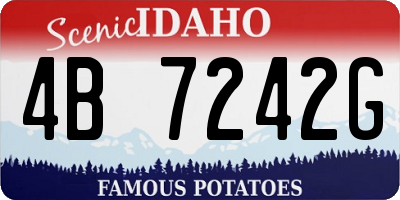 ID license plate 4B7242G