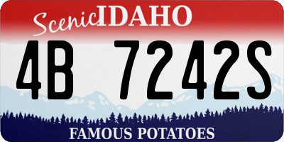 ID license plate 4B7242S
