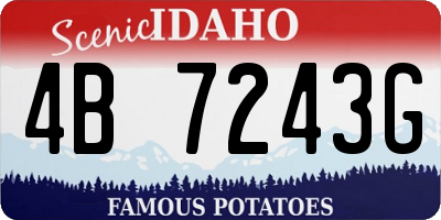 ID license plate 4B7243G