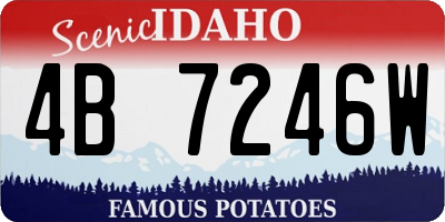 ID license plate 4B7246W