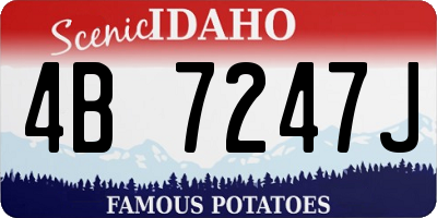ID license plate 4B7247J