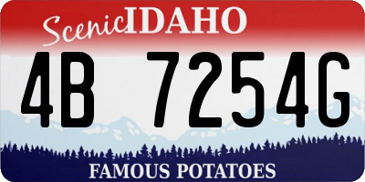 ID license plate 4B7254G