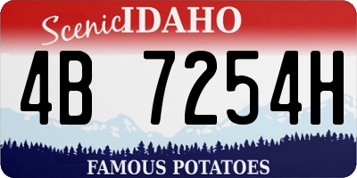 ID license plate 4B7254H