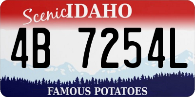 ID license plate 4B7254L