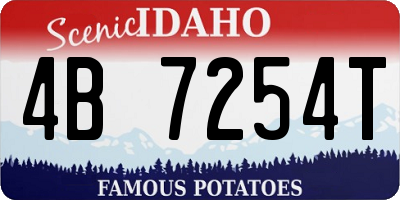 ID license plate 4B7254T
