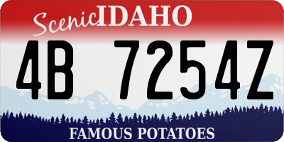 ID license plate 4B7254Z