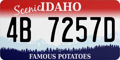 ID license plate 4B7257D
