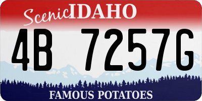ID license plate 4B7257G