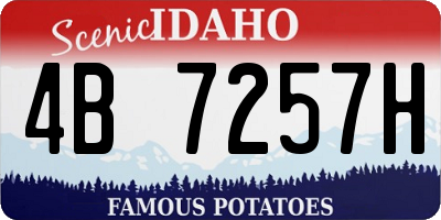 ID license plate 4B7257H
