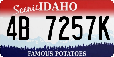 ID license plate 4B7257K
