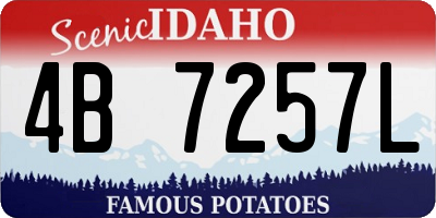 ID license plate 4B7257L