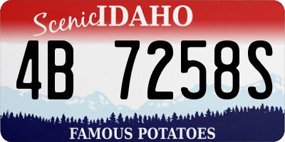 ID license plate 4B7258S