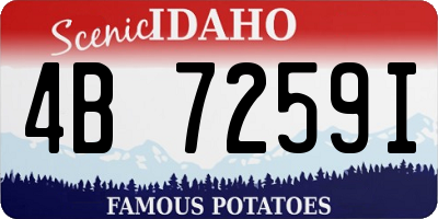 ID license plate 4B7259I