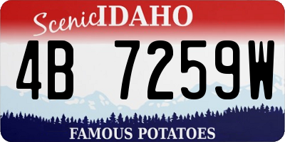 ID license plate 4B7259W