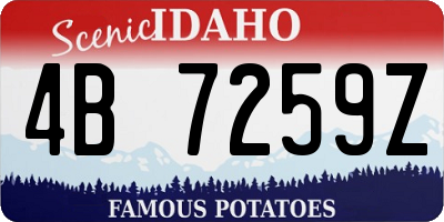 ID license plate 4B7259Z