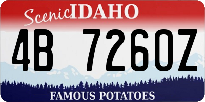 ID license plate 4B7260Z
