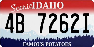 ID license plate 4B7262I