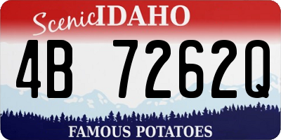 ID license plate 4B7262Q