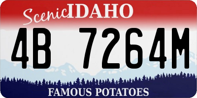 ID license plate 4B7264M